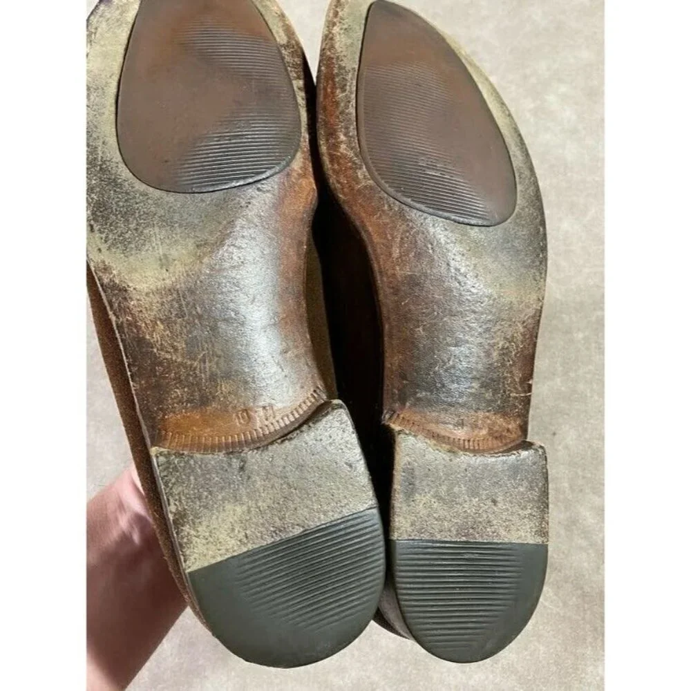 Gravati 16063 Mens Slip On Loafer Moccasins Suede‎ Brown Leather Size 10 Medium